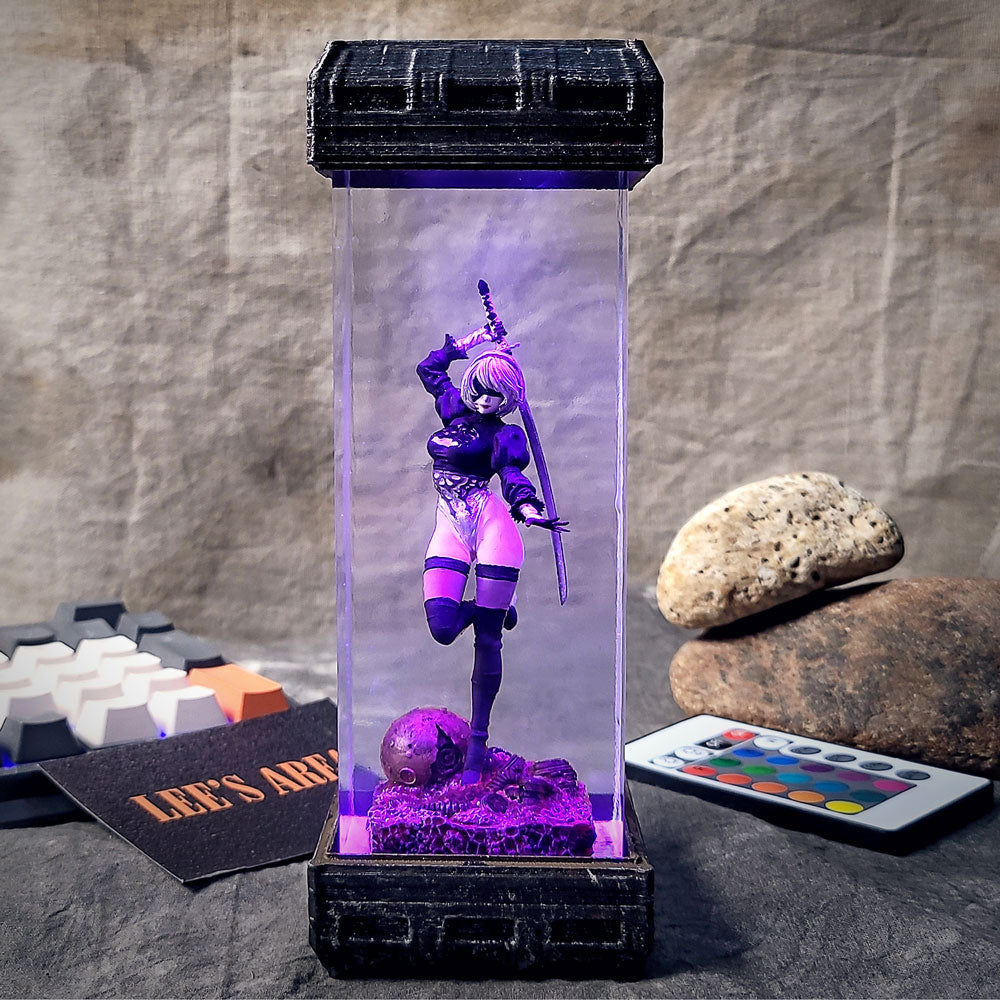 2B Resin Figure Lamp, NieR:Automata Gifs, Custom LED Light