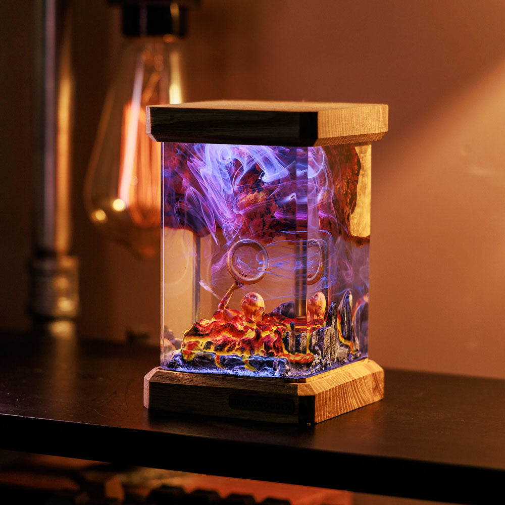 Gollum's Fate Resin Lamp - Mount Doom Lord of the Rings Decor