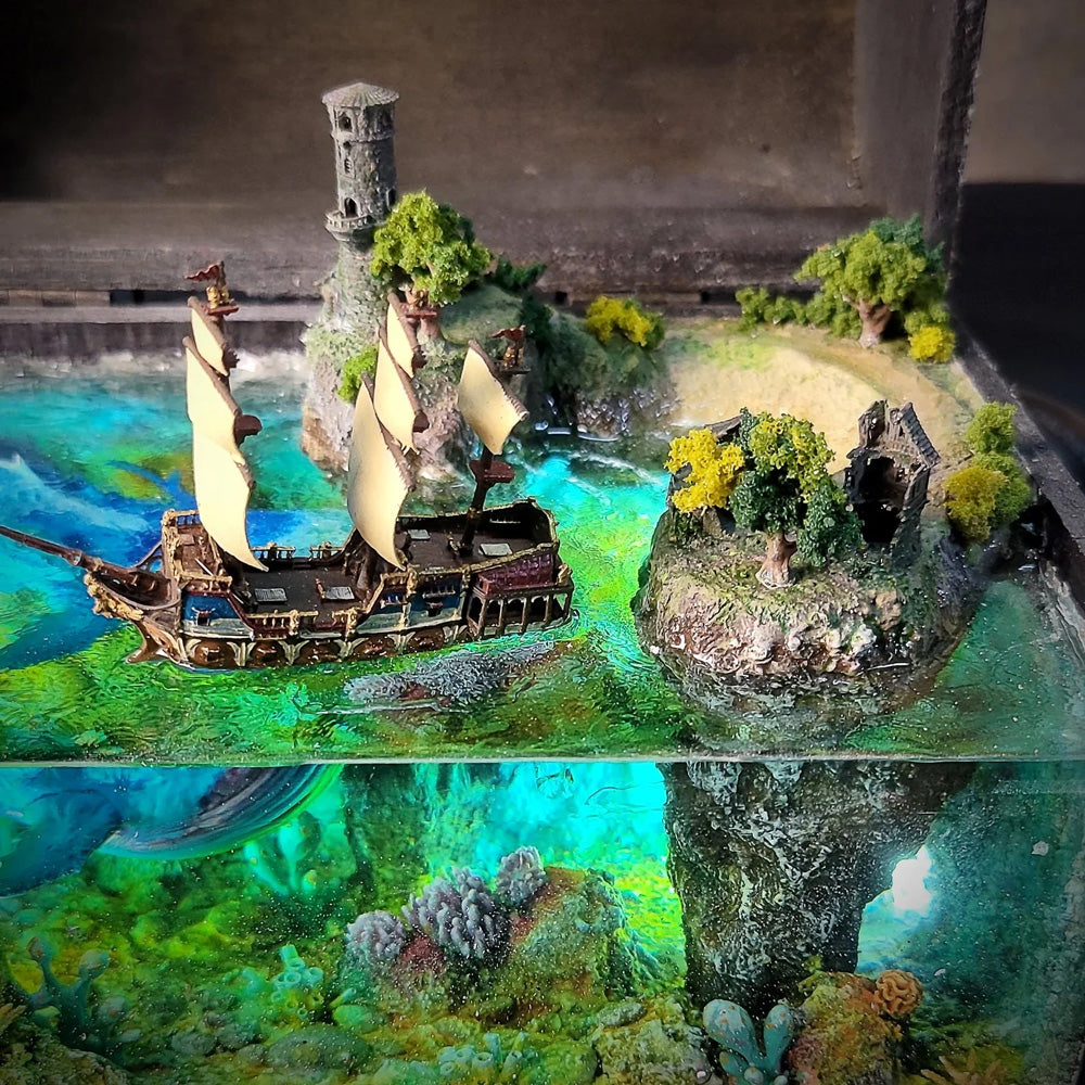 Leviathan and Boat - Wooden Light Box
