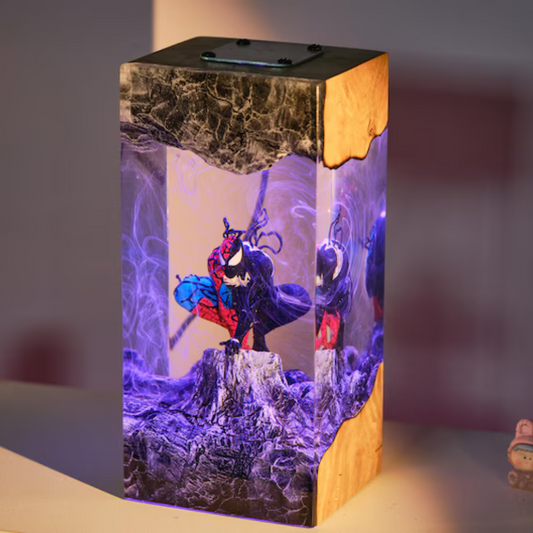 Spider Man and Venom Resin Lamp