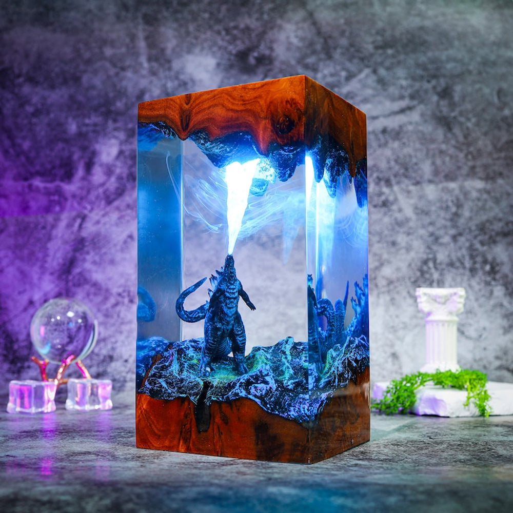 Unique Godzilla Gift, Epoxy Resin Lamp