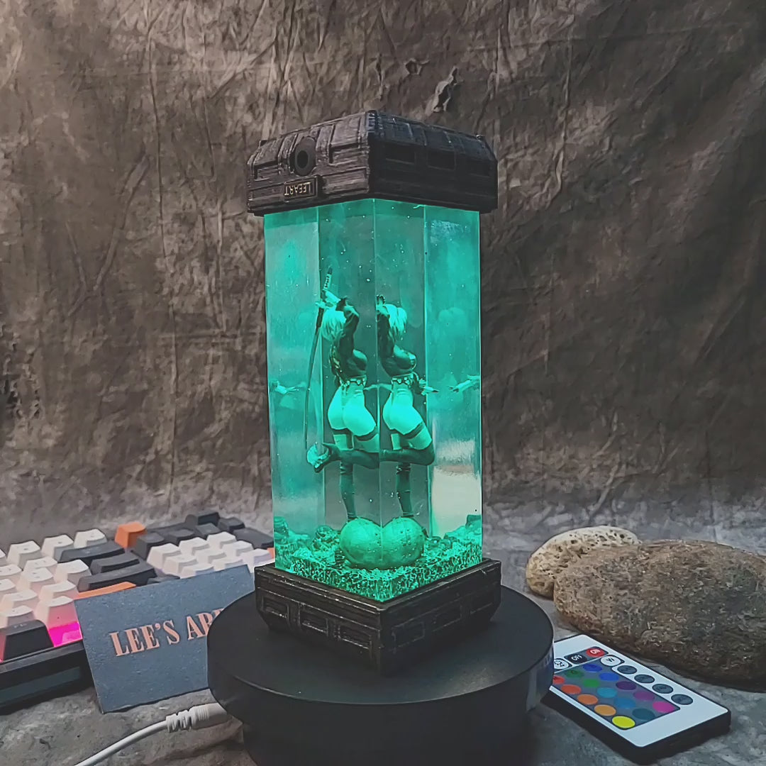 2B Resin Figure Lamp, NieR:Automata Gifs, Custom LED Light