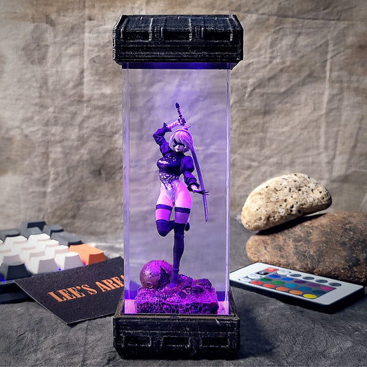 2B Resin Figure Lamp, NieR:Automata Gifs, Custom LED Light